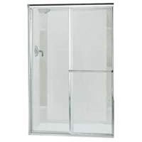 rain textured glass shower door, 66 5/16in. x 45 3/8in. silver