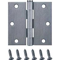 Square Corner Door Hinge, 3 1/2in. x 3 1/2in. Chrome