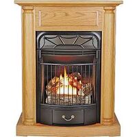 Duel Fuel Gas Fireplace, 20,000 Btu Oak