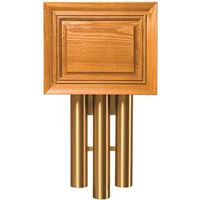 battery chime with hanging tubes, oak & brass