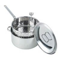 Stainless Steel Fry Pot with Lid, 10 Qt