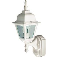 cast aluminum motion sensor lantern, white