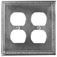 Double Duplex Outlet Wall Plate, Antique Nickel