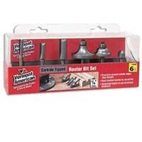 Carbide Router Bit Set, 6 Pc