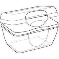 flip top storage box, 7 3/8in. x 6 5/8in. x 4 3/4in.