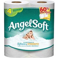 Angel Soft Toilet Paper, 4.27" x 4' White 4 Pk