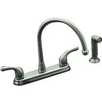 High Rise Kitchen Faucet with Spray, Brushed Nickel
