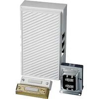 Lighted Button Doorbell Kit, Gold & White