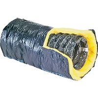 Master Flow F6IFD Flexible Insulated Air Duct Pipe, 8 in x 25 ft, Fiberglass Yarn