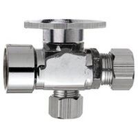 Three Way Quarter Valve, 1/2in. x 1/2in. x 3/8in.