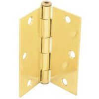 Square Corner Hinge, 3in. Satin Brass