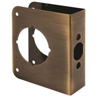 lock & door reinforcer, 2 3/8in. x 1 3/8in. antique brass