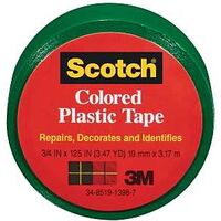 Scotch Plastic Tape, 3/4" x 125" Green