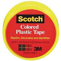 Scotch Plastic Tape, 3/4" x 125" Yellow
