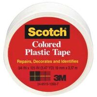 Scotch Plastic Tape, 3/4" x 125" White