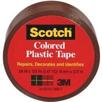 Scotch Plastic Tape, 3/4in. x 125in. Brown