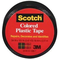 Plastic Tape, Black 3/4in. x 125in.