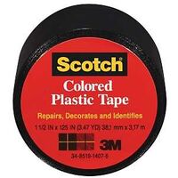 Scotch Plastic Tape, 1 1/2in. x 125in. Black