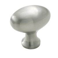 Large Oval Cabinet Knob, Satin Chrome