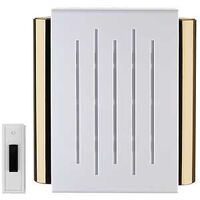 Wireless Door Chime, White & Brass