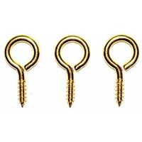 Large Solid Brass Eye Screws, #6