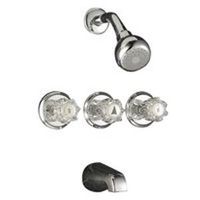 tub & shower, 3 handle chrome