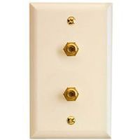 dual coax wall plate, almond