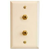 Dual Coax Wall Plate, Almond
