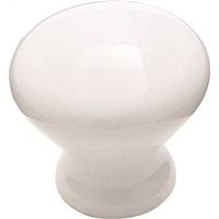 0509810 - 1-1/4X1 WHITE PORCELAIN KNOB