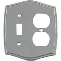 Combination Switch & Duplex Outlet Wall Plate, Brushed Chrome
