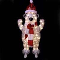 icy polar bear lighted decoration, 30in.
