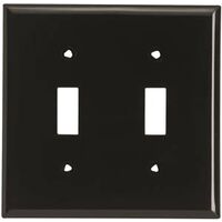 two gang toggle switch plate, black
