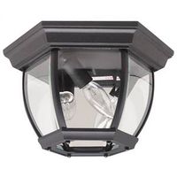 bevel glass porch light, black