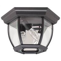 Bevel Glass Porch Light, Black