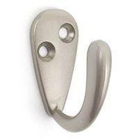 single prong robe hook, satin nickel