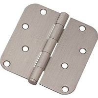 round corner door hinge, 3 1/2in. x 3 1/2in. nickel
