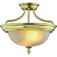 Semi-Flush Mount Ceiling Fixture, Polished Brass