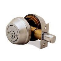 double cylinder deadbolt, nickel