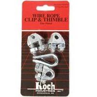 Clip & Thimble, Zinc, 3/16