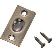 Square Corner Strike Plate, Antique Brass