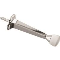 Solid Baseboard Door Stop, 3in. Bright Chrome