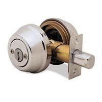double cylinder deadbolt, satin chrome