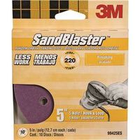 five hole sanding disc 220 grit, 5in. 10 pk