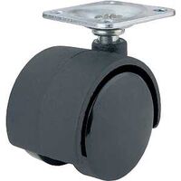 two wheel plate caster, 2in. black & chrome