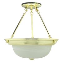ceiling fixture with alabaster glass, polished brass