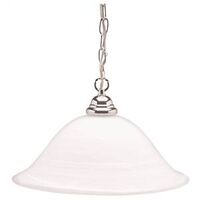 pendant fixture with alabaster shade, chrome