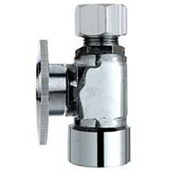 Quarter Turn Straight Valve, 1/2in. x 7/16in. Chrome Plated
