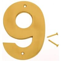 Decorative Number 9, 5in. Brass