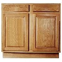 two door sink base, oak 36in.