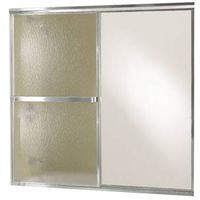 by-pass shower doors with mirror panel